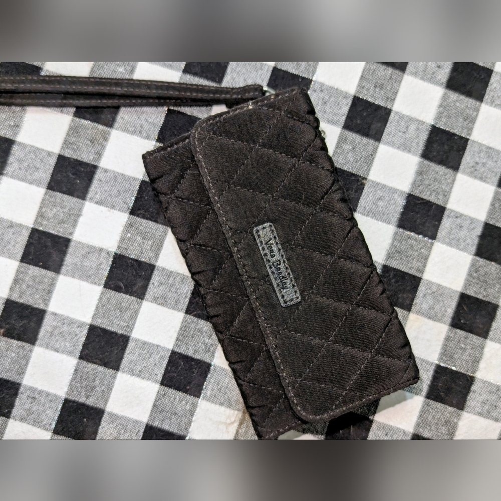 Vera Bradley Black Quilted Wristlet